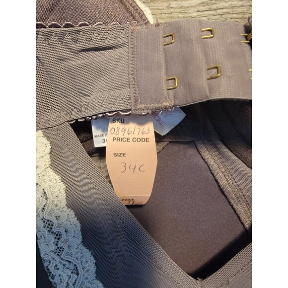 Victoria’s Secret Very Sexy 34C Lace Balconette Bustier Bra Gray And Light Pink - Picture 4 of 5